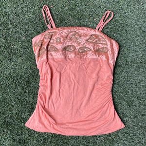 Vintage 90s silk beaded top